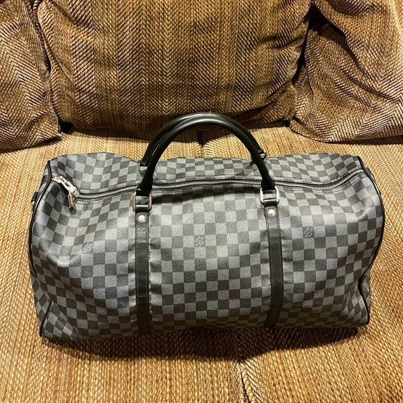 Louis Vuitton Travel Bag Grey Louis Vuitton Bandouliere 50 Damier